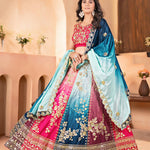 Beautifull Chinon Pedding With Embroidery Design Work Lehenga
