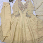 Coss Moss Top Pant Set with Cording & Sequin Embroidery Work