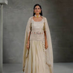 White Color Embroidery Sequins Work Top Lehenga