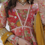 Russian Silk Foil Embroidery Zari Work Gown