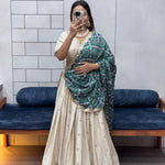 Soft Chinon Silk With Flower Embroidery Design Work Lehenga