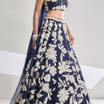 Premium Kasturi Silk Georgette Embellished With Heavy Thread Embroidery Lehenga Choli
