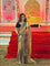 Soft Tissue Embroidery Lace Work Velvet Gold Sining Saree